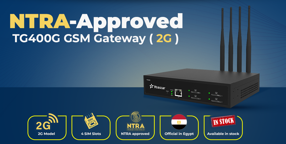 Yeastar TG400 2G GSM Gateway NTRA certified in Egypt